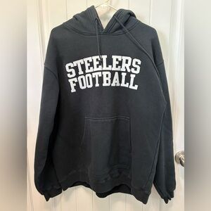 Steelers Football Hoodie by Reebok. Black. Size Large.